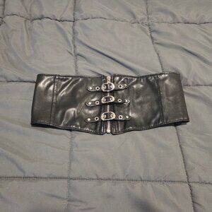 Black Corset with Zippers and Straps